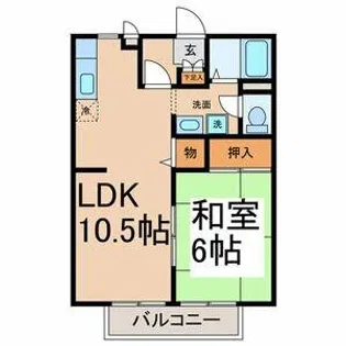 ヴィラ東野【1階】の間取り