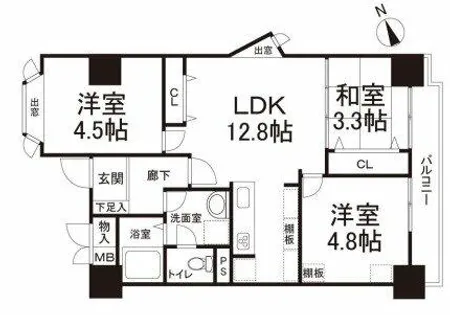 ノバカネイチ堂ヶ芝【2階】の間取り