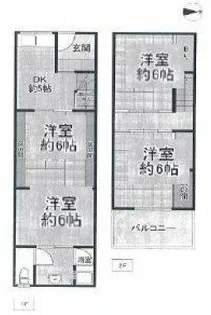 大阪府大阪市生野区林寺2丁目【テラスハウス】の間取り