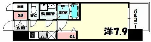 エスリード神戸三宮ノースゲート【3階】の間取り