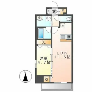 プレイス白壁【1103号室】の間取り