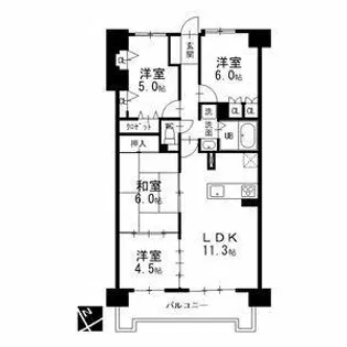 宝マンション高針原【4階】の間取り