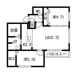 BASE N33【305号室】の間取り