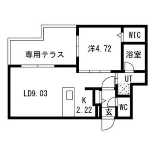 BASE N33【102号室】の間取り