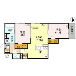 ハイダウェイ両替町【1階】の間取り