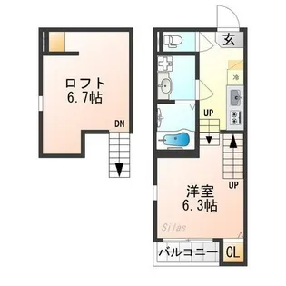 ハーモニーテラス東野八反畑町Ⅱ【1階】の間取り