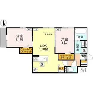 ハイダウェイ両替町【2階】の間取り