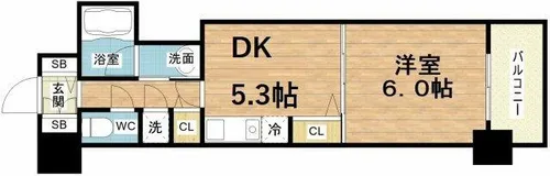 クリーデンス福島【11階】の間取り