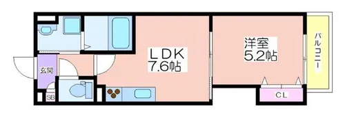 クリエオーレ安立【1階】の間取り