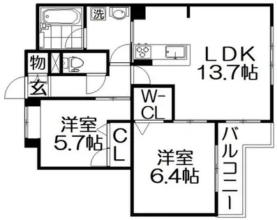 ShaMaison 町楠葉【202号室】の間取り