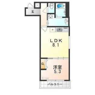 フジパレス春木駅北Ⅱ番館【1階】の間取り