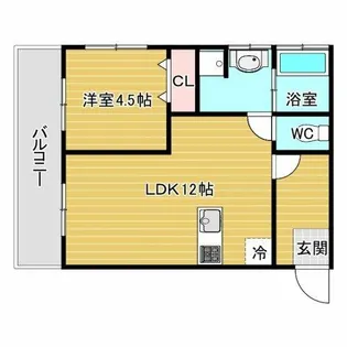 フレスマンション江坂【2階】の間取り