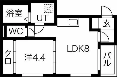 ハーモニーテラス新道【3階】の間取り