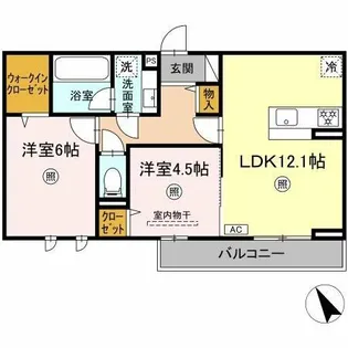 福岡県久留米市高良内町【アパート】の間取り