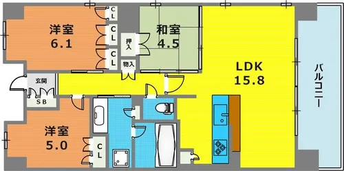 パークホームズ神戸・ザレジデンス【12階】の間取り
