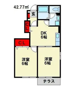 ダンケ吉志【1階】の間取り