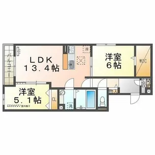 モン・ボヌール明石【3階】の間取り