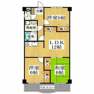 パレーシャル21【5階】の間取り