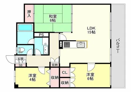 グランフェルティ平野加美【3階】の間取り