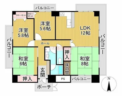 グランドシャルマン【3階】の間取り