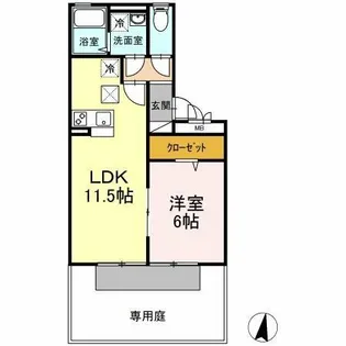 ビィーブルボナール【105号室】の間取り