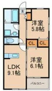 fleur riziere野中【1階】の間取り