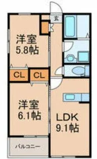 fleur riziere野中【2階】の間取り