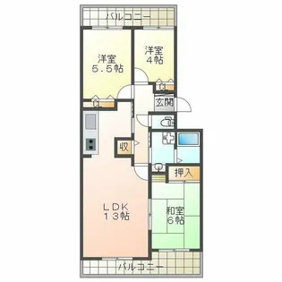 西舞子パークホームズ4号棟【4階】の間取り