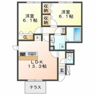 ソフィアコートB棟【1階】の間取り
