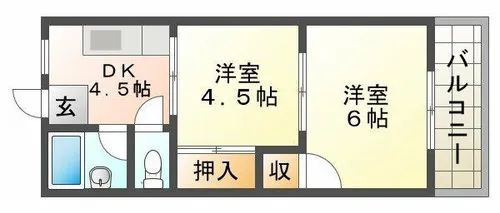 サンハイツ福田【2階】の間取り