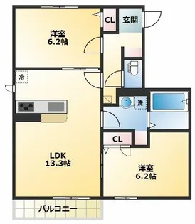 Demeure Crecia Ⅰ【2階】の間取り