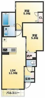 Demeure Crecia Ⅱ【1階】の間取り