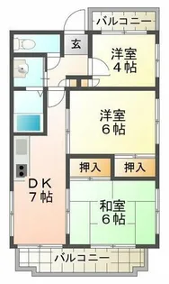 ハイツべルビュウ【4階】の間取り