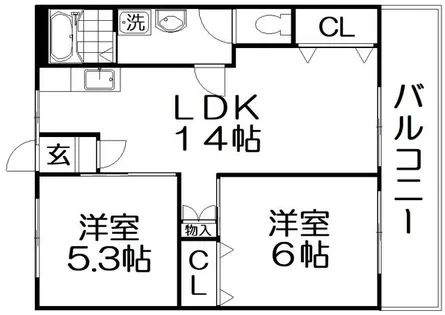 レジデンス松栄【6階】の間取り
