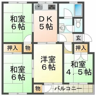 神陵台東住宅48号棟【5階】の間取り