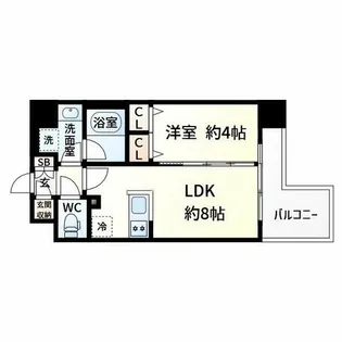 アーバネックス新大阪【6階】の間取り