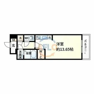 1Rの間取り画像