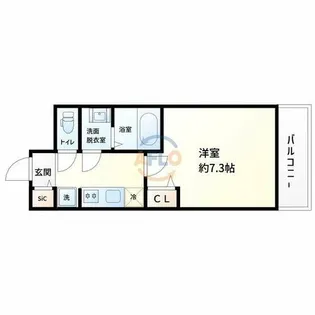 S-RESIDENCE新大阪駅前【7階】の間取り