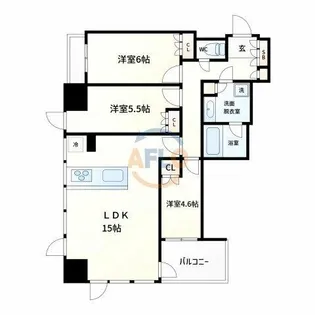 プレサンスレジェンド堺筋本町タワー【11階】の間取り