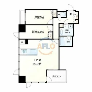 プレサンスレジェンド堺筋本町タワー【9階】の間取り