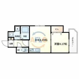 アートレジデンス上町【7階】の間取り