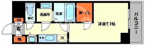 エスプレイス大阪ガルフレジデンス【12階】の間取り