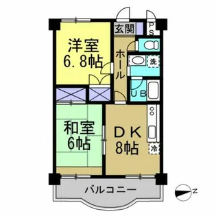 寺由ビル【302号室】の間取り