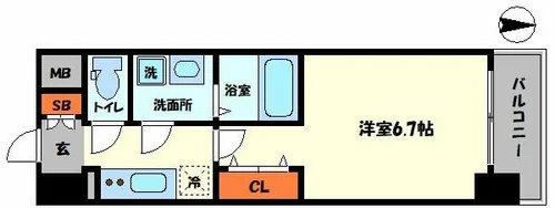 Quintet NAMBA【2階】の間取り