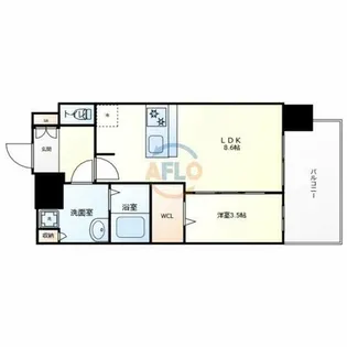 プレサンス京橋GREEN YARDアルミラ【7階】の間取り