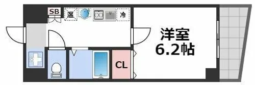 オズレジデンス天下茶屋【4階】の間取り