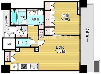 なんばグランドマスターズタワー【12階】の間取り