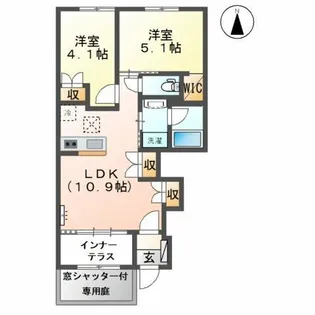 ウッド ハウス【1階】の間取り