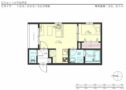グランシャルム姪浜西【3階】の間取り