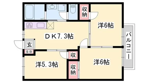 玲巧ハイツ1【102号室】の間取り